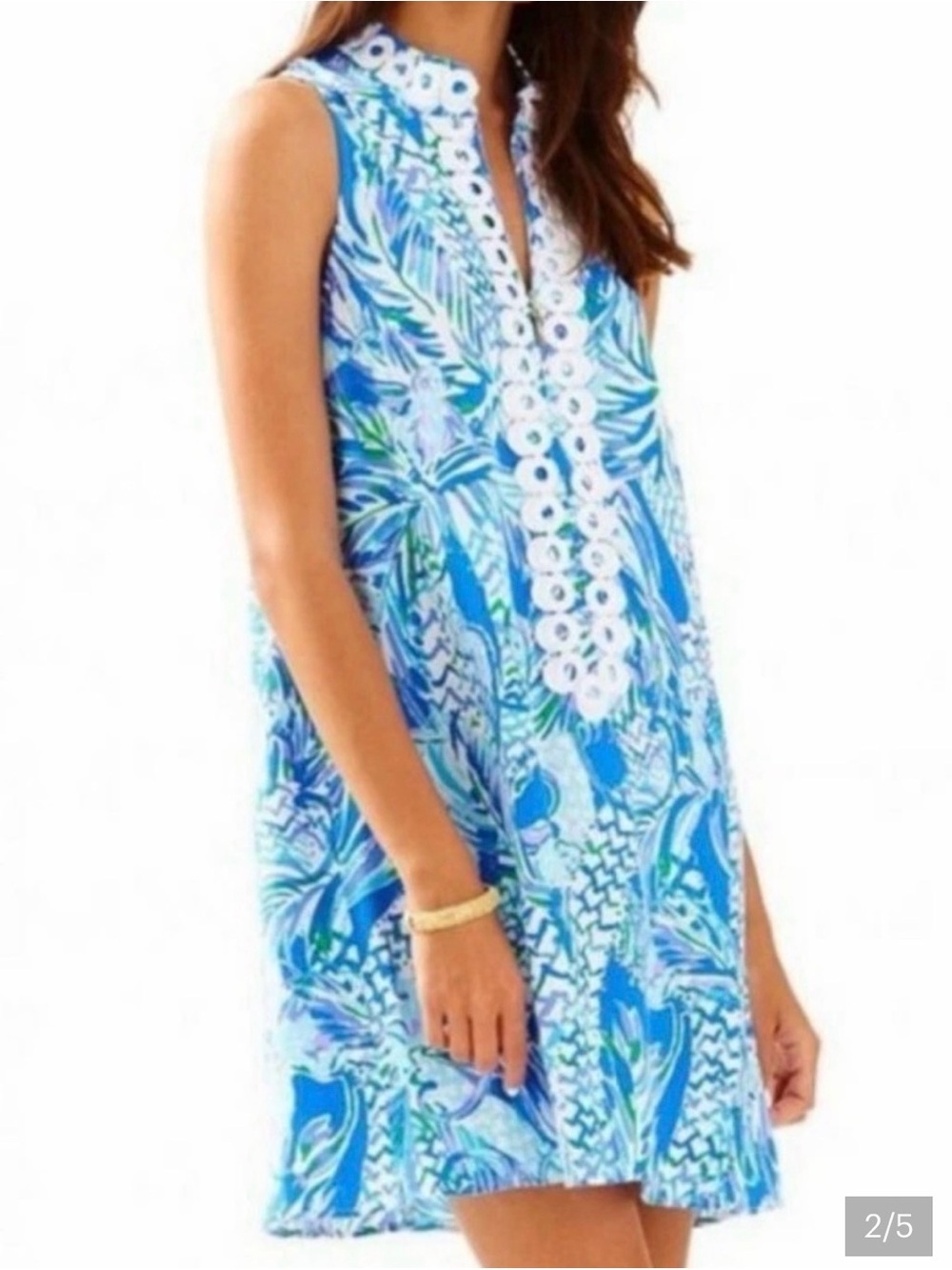 Lilly Pulitzer🌴Jane Canopy Chaos Resort Zip Neckline Shift Dress size 4